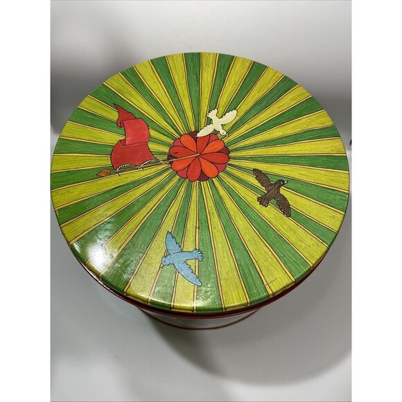 Vtg 1985 Popcorn Tin Chappell Lockhart Fun Colorful 8" Balloon Merry Go Round  - Picture 5 of 7